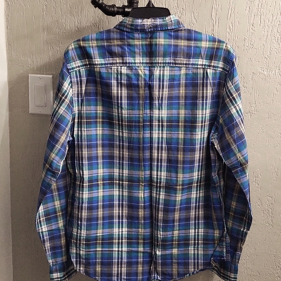 American Eagle Athletic Fit Plaid Button Down Shirt - Picture 3 of 7